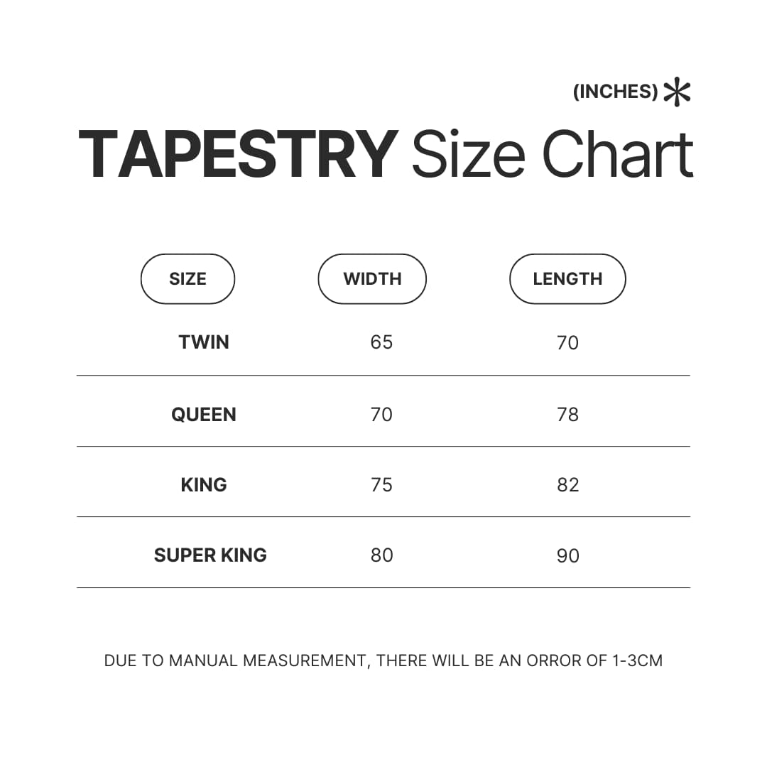 Tapestry Size Chart - Outer Wilds Shop